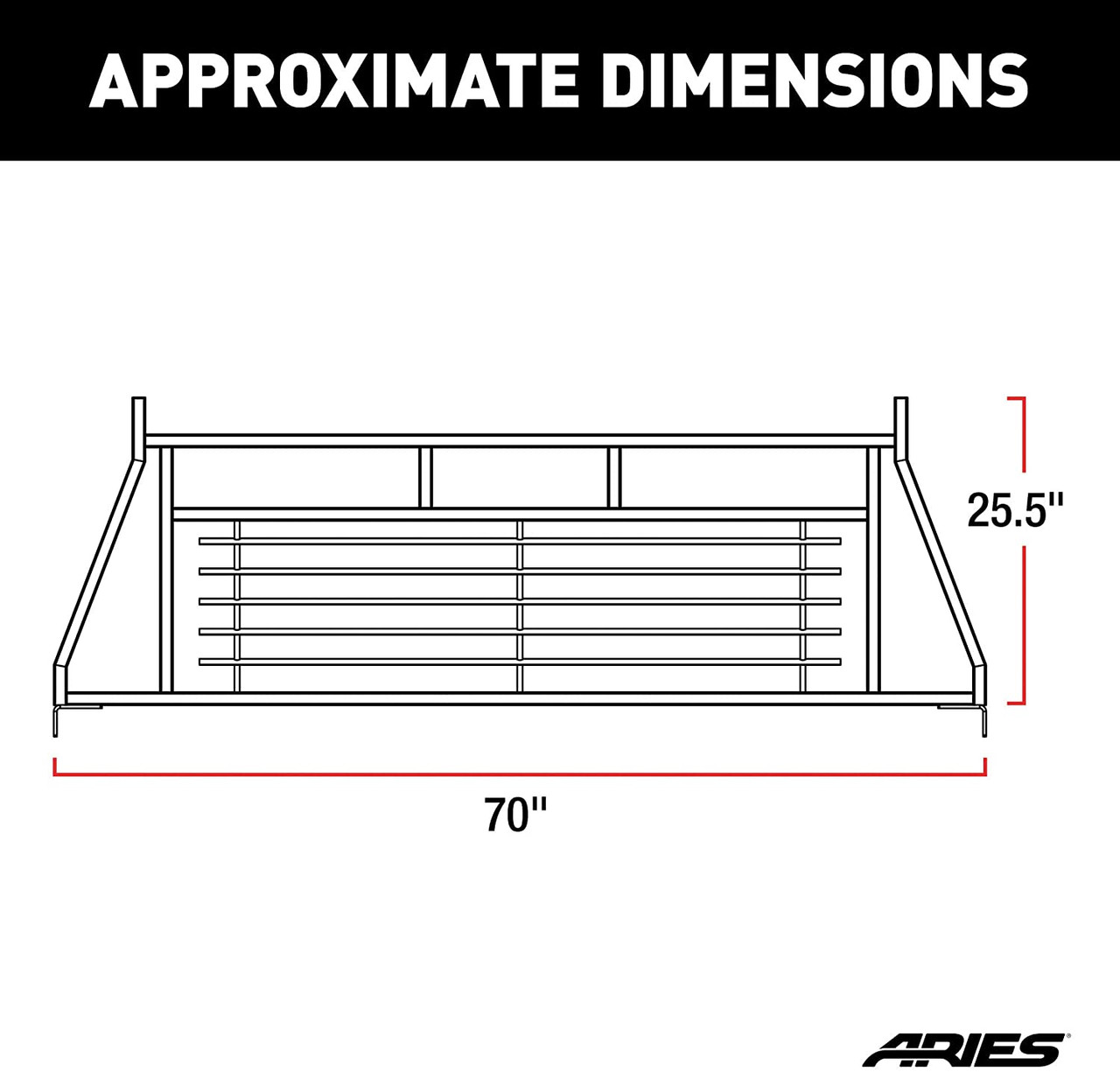 Aries 111000 Black Steel Headache Rack